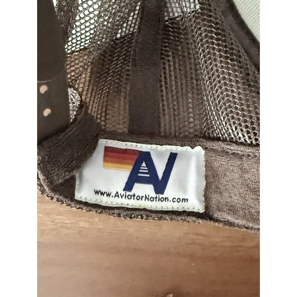 Aviator Nation Brown Trucker Hat with Yellow Smiley Face - Picture 6 of 6